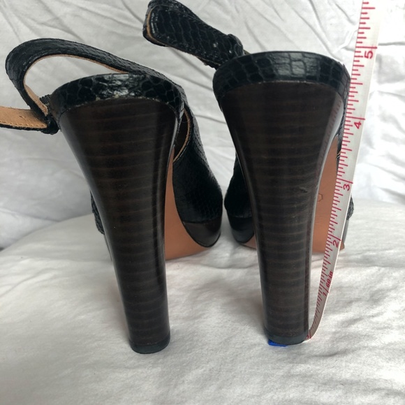 Coach Embossed Leather Open Toe Booties - Picture 7 of 7